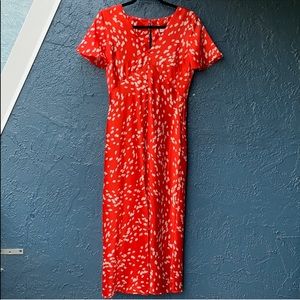 Topshop Red Polka Dot Dress